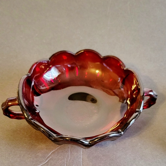 Anchor Hocking Royal Ruby bowl with Flower Frog - Picture 3 of 6